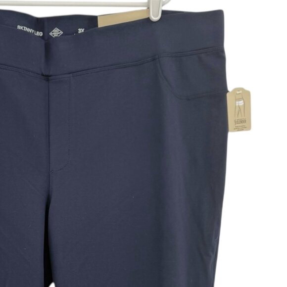 St Johns Bay Women's Tummy Panel Pull-on Skinny Leg Stretch Navy Leggings 3X NWT - Picture 4 of 12